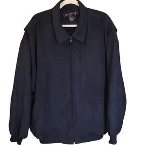 Vintage Monterey Club Black Suede Look Jacket Men’s XXL 90s Crest Monogram